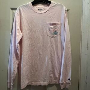 Champion Floral Georgia Bulldogs Long Sleeve Pocket Shirt - Pale Pink